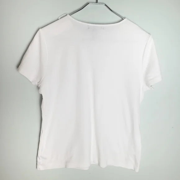 Lauren Ralph Lauren Women's Casual White Corset Sleeve T-Shirt Size: Medium - Picture 5 of 5